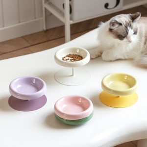 陶瓷猫咪专用碗宠物碗喂食器高脚猫狗食具食盆小猫碗饭盆护颈餐盘