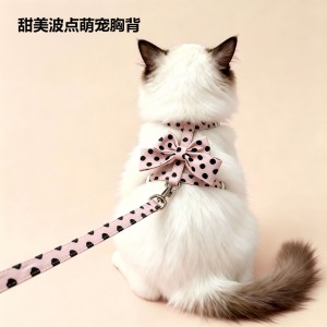 狗狗胸背背心式猫牵引绳遛狗胸背带可调节小型犬蝴蝶结胸背带